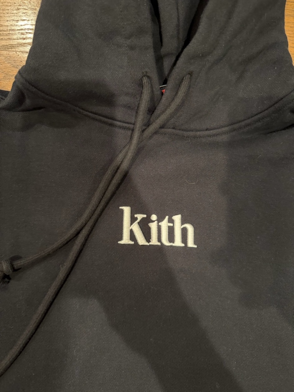 Disney Black Hoodie with Red & Gray Plaid Sleeves - Picture 3 of 4